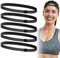BETESSIN 5 Stück Haarband Sport Herren Jungs Dünn rutschfeste Haarbänder Sport Stirnband Unisex Elastische Kopfband für Männer Frauen Laufen Fitness Gym Headband Schwarz