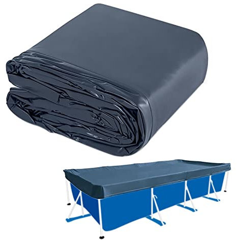 Rectangular Pool Cover, 4.5m x 2.2m Rectangular Swimming Pool Cover, Foldable Waterproof 15ft Pool Cover with Drawstrings, Anti Dust Rainproof Pool Cover Frame Pool Cover for Garden