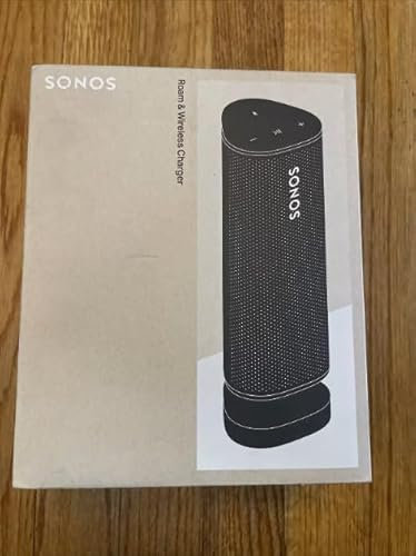 Sonos Roam and Wireless Charger Bundle - Black - Waterproof and Wireless Ultra Portable Bluetooth or WiFi Smart Speaker