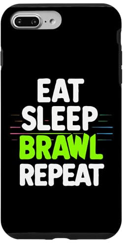 Hülle für iPhone 7 Plus/8 Plus Eat Sleep Brawl Repeat Lustiges Videospiel