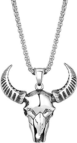 YWJewly Lange Kette Sex Boy Edelstahl-Halskette aus altem, glattem Gesicht, Titanstahl, Anhänger, Pulloverkette, Studentengeschenk Halskette Selbst Gemacht (A-Silver, One Size)