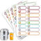 128 Pcs Baby Bottle Waterproof Labels, School Name Labels for Kids, Daycare Labels, Self-Laminating Write-On Waterproof Dishwasher Safe Stickers, Kids Name Tags,Assorted Sizes & Colors
