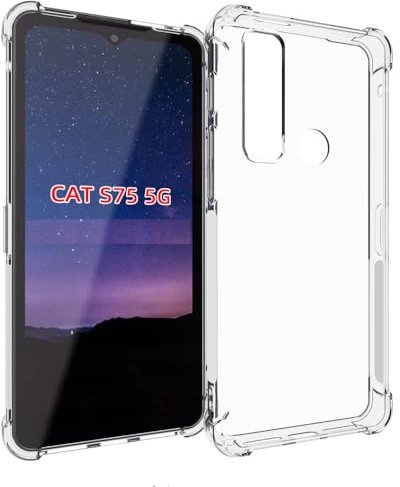 Auotu Hülle Soft TPU Silikon Case Etui Tasche Cover für Cat S75 Smartphone (Transparent)