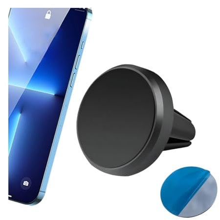 CGEAMDY Magnetische Handyhalterung Auto: Universal, 4 Starke Magnete, 360° Drehung, Einhändige Bedienung, Hochwertiger Gummi, Schwarz, 30mm