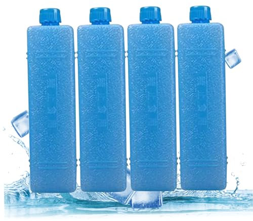 Jeorywoet Freezer Blocks, Ice Packs 4Pcs Long Lasting Freezer Blocks Reusable Portable Cooler Freezer Ice Packs Keep Cool for Refrigerator Air Conditioner Fan, Ice Packs For Cool Box Random Color