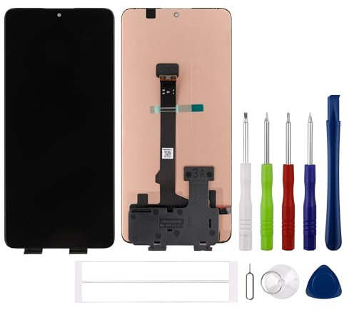 swark Display AMOLED da 6,67, compatibile con Xiaomi Poco X6 Pro 5G 2311DRK48G, 2311DRK48I (nero senza cornice) (con impronte digitali), display LCD touch screen Digitizer + set di attrezzi