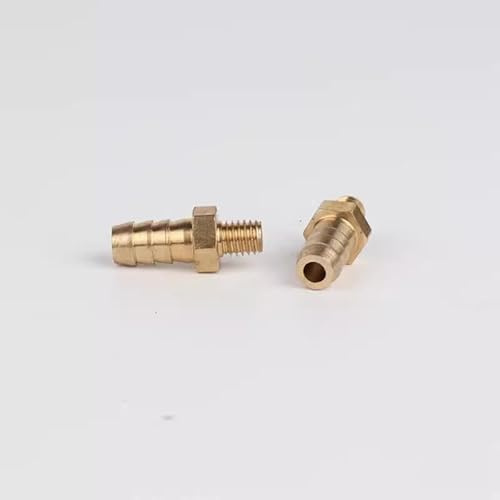 YUANYAO 5 pièces 2,5 mm 3 mm 4 mm 5 mm 6 mm 8 mm 10 mm raccord de Tuyau cannelé OD vers M3 M4 M5 M6 M8 Filetage mâle métrique raccord de Tuyau en Laiton raccord de Mamelon(M8x1 to 6mm 5PCS)