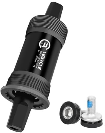 Hanlintk Fahrrad-Innenlager BSA Innenlager 68 mm, Vierkant-Innenlager für Vierkant-Kurbelwelle, 68 mm Rahmengehäuse, Fahrrad-Zubehör mit Wasserdichten Schrauben (120mm)