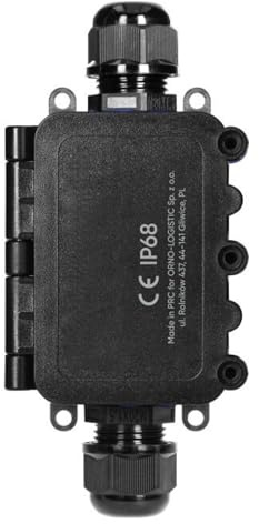 MIRATIC Kopplingsbox HD 0,5-6,0mm² IP68 Vattentät Extern Elektrisk Kopplingsbox Kabelförgreningsdosa Ø7-12mm UV- och slagtålighet IK09 Svart (2-vägs: 2xM20)