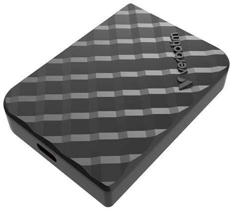 Verbatim Store 'n' Go Mini Diamond Portable SSD 512 GB, USB 3.2 Gen 1 mit USB-C-Adapter 1000MB/s, Kompakt 35 g, Hochgeschwindigkeits Datenübertragung, Nero Backup-Software, Für PC & Mac, Schwarz