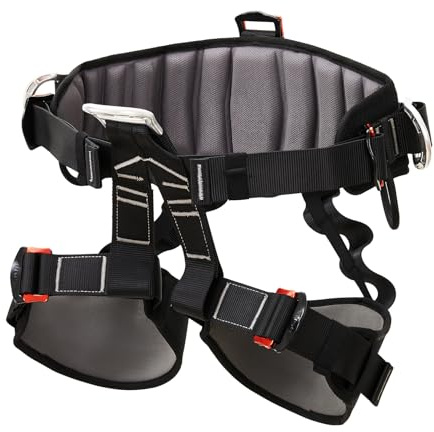 SOB Arnés de Escalada Profesional Ajustable con Acolchado Grueso, Diseño Ampliado para Escalada en Roca, Rescate de Incendios & Espeleología (Arnés de Medio Cuerpo)