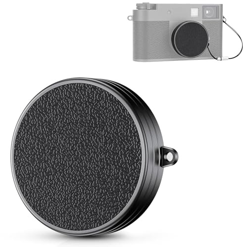 JJC Bouchon d'objectif en alliage d'aluminium pour demi-appareil photo Fujifilm Fuji X, avec cordon de maintien d'objectif - DGRAY