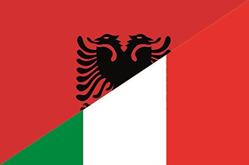 U24 Aufkleber Albanien-Italien Flagge Fahne 8 x 5 cm Autoaufkleber Sticker