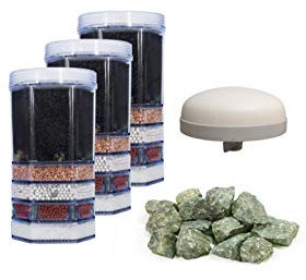 AcalaQuell® Mini Water Filter Cartridge Premium Year Package including: 3 x Premium Cartridge, 1x Primius Acala Bio Ceramic filter, 1x Mineral Stones …