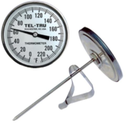Tel-Tru BQ325R Grill-Thermometer, 7,6 cm Zifferblatt und 7,6 cm Vorbau