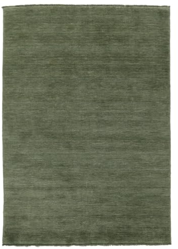 RugVista Handloom Fringes Teppich, 200 x 300 cm, Forest Grün | Moderne, Rechteckig, Niedriger Stapel, Nur chemische Reinigung, Wohnzimmer, Esszimmer, Schlafzimmer
