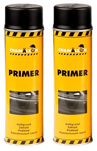 Chamäleon 1K Grundierung Spray 500ml Füller Acryl Primer Filler Schichtfüller Korrosionsschutz (Schwarz, 2)