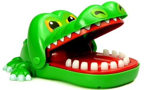 ikonka, Krokodil beim Zahnarzt, Spiel, Geschicklichkeitsspiel, für Kinder, Familienspiel, Partyspiel, Plastik, für Mädchen & Jungen, Geschenk, 12,5 x 10,5 x 6 cm