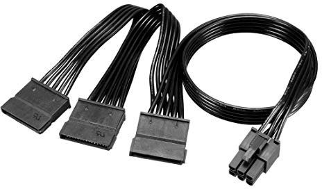 6 pines a 3 SATA Power Y Splitter Cable Adapter Disco Duro HDD SSD