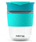 SoleCup. - Reusable Strengthened Glass Travel Cup - Spill Proof Insulated Coffee Mug - 12oz/340ml BPA-Free Hot Drink Travel Mug with Lid & Silicone Band (Blue)