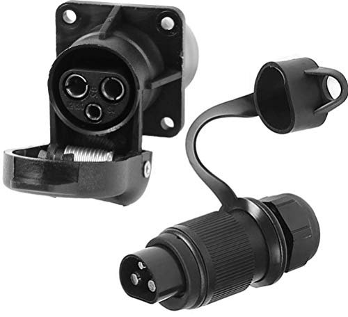 AGRISHOP 12V 3 Polig Anhänger Steckdose Stecker Buchse Adapter für RV Wohnwagen Wohnmobil Zubehör Sattelzugmaschine Lastwagen(Befestigungslöcher/4)