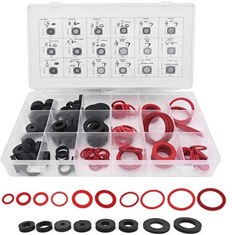 Yuhtech Set Dichtungsringe, 141 Pcs 18 Größen O Ring Dichtung Unterlegscheiben Gummi für Schlauch, Sanitär, Wasserhähne, Dichtungsring Sortiment Gummidichtungen