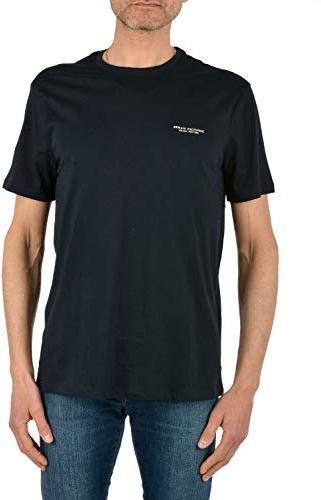 Armani Exchange Men's Short Sleeve Micro Milano/Ny Logo T-Shirt, Navy, L