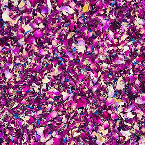 Natural Petal Confetti - 'Enchanted Woodland' - 5 Litres - Red & Pink Rose, Blue Cornflower, Lavender & Rosemary - Biodegradable (11)