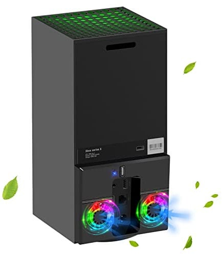 Linkstyle Cooling Fan for Xbox Series X, Vertical Cooling Stand Cooling System with Colorful RGB Lights and 1 USB Port