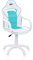 duehome | DRW, Silla Gamer, Silla de Oficina Gaming Estudio o Escritorio, Acabado en Símil Piel Blanco y Turquesa, Medidas: 46,5 cm (Ancho) x 46 cm (Largo) x 98-109,5 cm (Alto)
