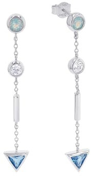 s.Oliver Ohrhänger 925 Sterling Silber Damen Ohrschmuck, mit Zirkonia synth., 5 cm, Silber, Kommt in Schmuck Geschenk Box, 2033895
