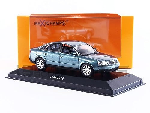 Maxichamps 940017101 1:43 Audi A6-1997-Green Metallic Sammlerstück Miniaturauto, grün