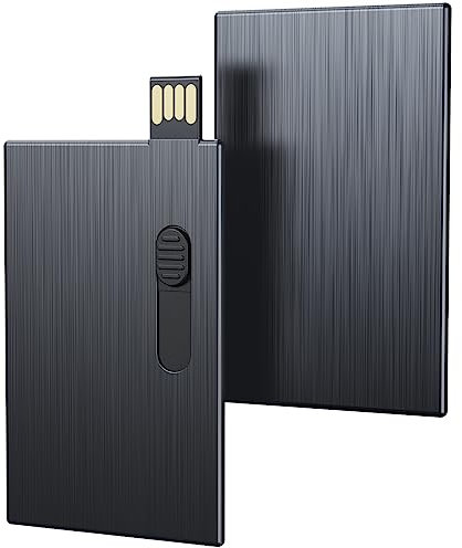 Uflatek 64GB USB-Sticks Business Kreditkarten Speicherstick USB 2.0 Flash-Laufwerk Ultra Slim Flash Drive Kleinem Tragbar Pendrive Schwarz Scheckkartenform Kreativ Memory Stick Lustige Geschenk