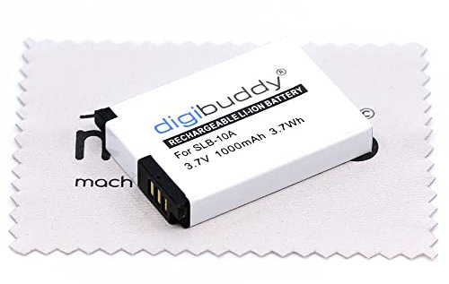 Batterie de Remplacement pour Samsung ES55, ES60, IT100, L100, L200, M100, PL50, PL55, PL60, PL70, WB200F, WB500, WB550, WB700, WB750 (Remplace SLB-10A) avec Chiffon de Nettoyage d'écran mungoo