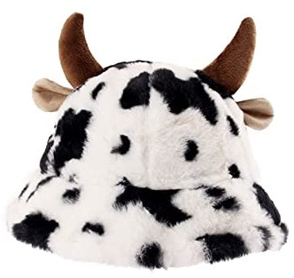 Colorful Outdoor Horn Kuh Druck Dicke Frau Mode Hut Muster Hut Warme Fischerbecken Baseballmützen Badekappe Lustig Erwachsene