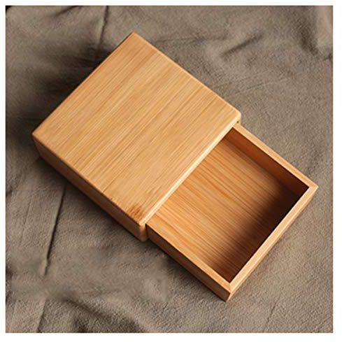 Schmuckkästchen für Frauen Bambus Holz Schmuckschatulle Kleine Schublade Tragbare Schmuck Organizer Box Quadrat Einfache Jade Armband Schmuckkiste Schmuckaufbewahrung ( Color : Without lining small )
