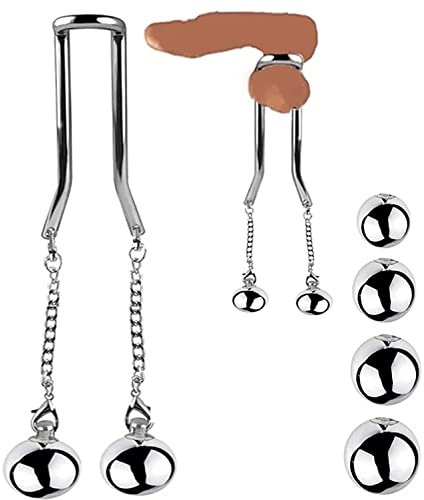 Edelstahl Hodenringe Scrotal-Clip Mit 4 Größen Gewichtsball Für Männer Hodensack Stretching Anhänger Rückhaltering Metall Penis Hoden Übung Gewicht Verzögerung Schleife Penisring Sex Toys,30mm