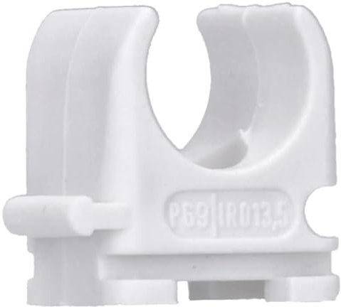 100 Stück M16 Rohr-Klemmschellen PP Kunststoff M16-M50 16mm bis 50mm für Stangenrohr Isorohr Leerrohr anreihbar zum Festschrauben Weiß Voxura