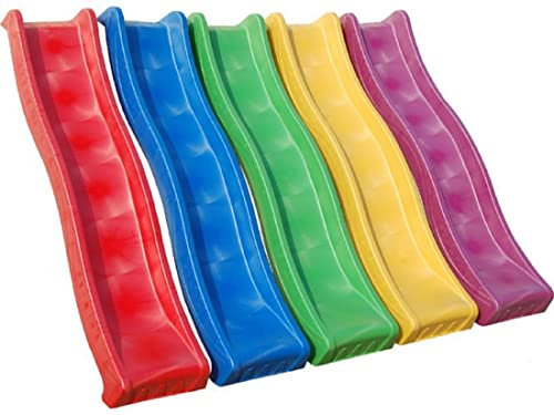 8ft Childrens Plastic Wavy Slide for Kids Outdoor Climbing Frame Heavy Duty Garden Water Slide (PINK)
