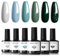 modelones UV Nagellack, Grün Blau 6 Farben Gel Nagellack Set, Soak Off Natur Gel Polish Nageldesigns, Gellack UV Lack für Anfänger Nail Art Maniküre Salon