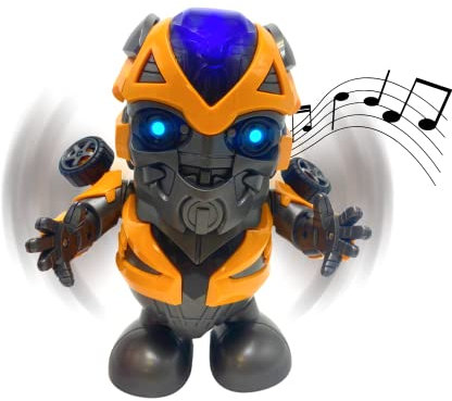 MAGIC SELECT Robot Bumblebee Bailarín Electrónico con Luces y Música. Mini Robot de Superhéroes. Figura de Transformers. Regalo para niños y niñas. Pilas AA NO INCLUÍDAS.