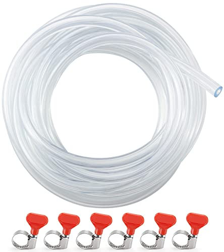 Hilangsan Kegerator Tube de ligne de bière 3/16 en vinyle PVC de qualité alimentaire pour fût de bière de rechange à paroi épaisse Kit de remplacement pour ligne de distribution de bière Colliers de