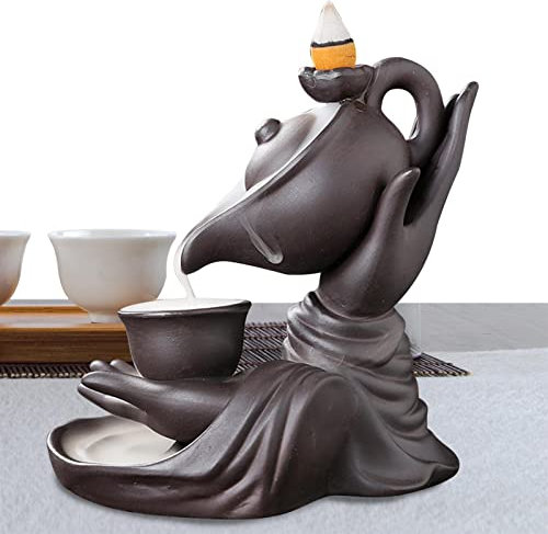 Brûleur d'encens à la main Bouddha – Porte-encens en céramique pour aromathérapie Povanjer