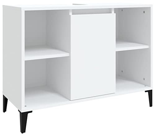 vidaXL Waschbeckenunterschrank Weiß 80x33x60 cm Holzwerkstoff