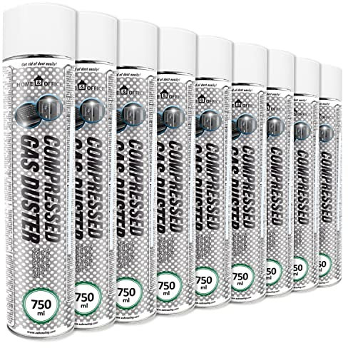 Druckluftspray 9x AABCOOLING Home&Office Gas Duster 750ml K2, Tastatur Reinigung Für die Reinigung von Tastatur, PC, Druckluftreiniger, Reinigung, Kamera, Foto, Elektronik