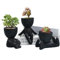 QUHUOYAO Pot de fleurs moderne en céramique pour la maison, pot de fleurs succulentes en céramique pour jardin, pot de fleurs vert créatif en céramique, ornements de bureau (3 pièces)