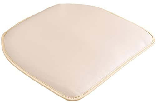 OQOPO Leder-Stuhlkissen für Esszimmerstühle,43 x 40 cm: rutschfeste Küchen-Esszimmerstuhlauflage und Sitzkissen mit Maschinenbezug,1/2/4-Set (Farbe: gebrochenes Weiß,Größe: 1 Packung)