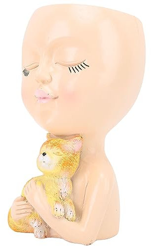 GLOGLOW Übertopf mit Lustigem Gesicht und Drainageloch, Sukkulenten-Pflanzgefäß aus Kunstharz für Schlangenpflanzen, Orchideen, Sukkulenten, Kübelpflanzen Im Innen- und Außenbereich