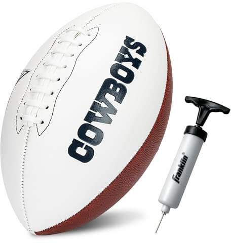 Franklin Sports NFL Dallas Cowboys Autogramm-Fußball – Offizielle Größe Weiß Panel Souvenir Fußball für Autogramme + Unterschriften – NFL Team Fan Shop Memorabilia Fußball zum Ausstellen