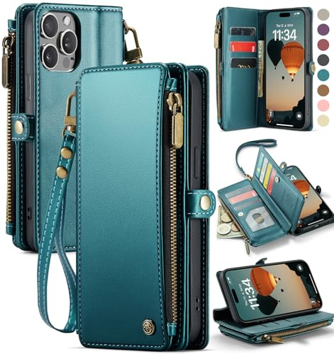Defencase for iPhone 15 Pro Max Wallet Case with RFID Card Holder, Green